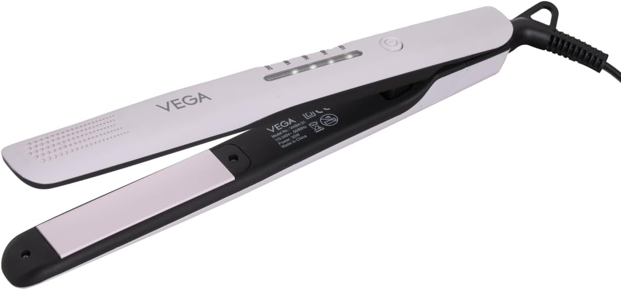 Vega Digi Style Hair Straightener for Women with Ceramic Coated Plate, 5 Temperature Settings & Quick Heat Up, Easy Lock System, Suitable for All Hair Types, (VHSH-31)