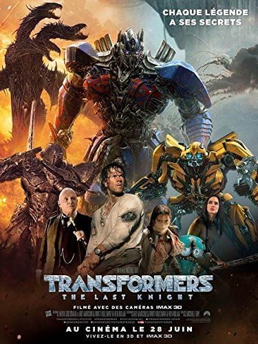 Générique Affiche Cinéma Originale Grand Format - Transformers 5 : The Last Knight (format 120 x 160 cm Pliée) Année 2017