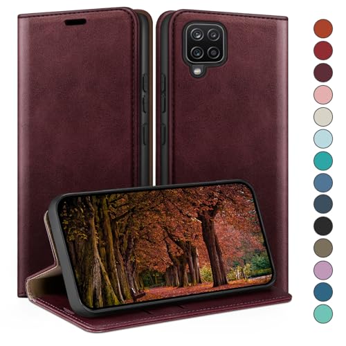 Coque portefeuille Samsung A12 avec fentes cartes protection rfid et rabat ajustable