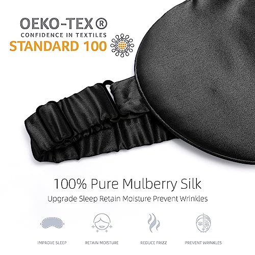 Silk-Eye-Sleeping-Mask-Travel-Mask-Eye-Covers-for-Sleeping-Organic-sleep-mask-Real-Adjustable-Band-and-Luxury-Travel-Bag-Black