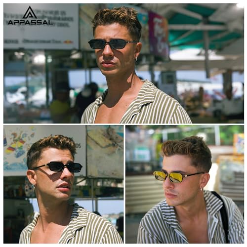 Retro Rectangular Sunglasses for Women Vintage Fashion Trendy Funny Small 90s Square Sunnies 2025 AP36983