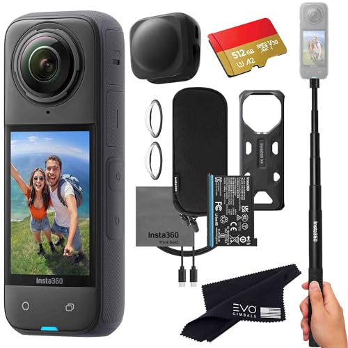 Image of Insta360 X4 Basic Bundle-8K Waterproof 360 Action Camera with 1 /2 inch 48MP Sensors, 8K 360 HDR Video, 72MP 360 Photo, 4K Single-Lens |Bundle Includes Selfie Stick, Lens Cap (512GB)