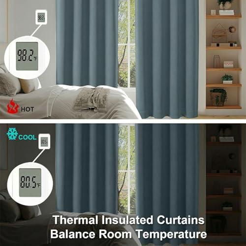 Image of Simplebrand Ava Dark Green Short 36 Inches Blackout Curtain 2 Panels Set, Half Window Rod Pocket Privacy Curtain Tiers for Kitchen, Curtains Blackout for Bathroom Shades, W40 x L36 Inch, Dark Green