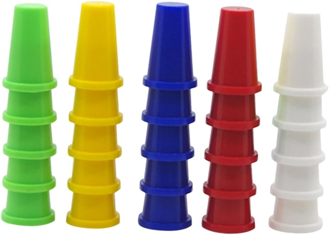STOBOK 60pcs Colorful Plastic Finger Protectors Double Thimble Caps for Quilting Sewing and Crafting Essential Needlework Accessories for Ages