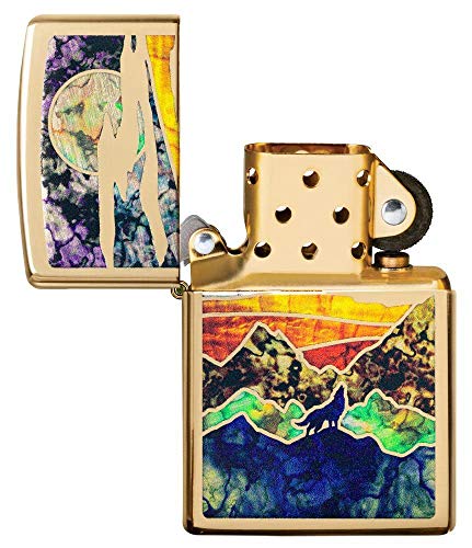 Encendedor Zippo Howling Wolf Latón miniatura 4