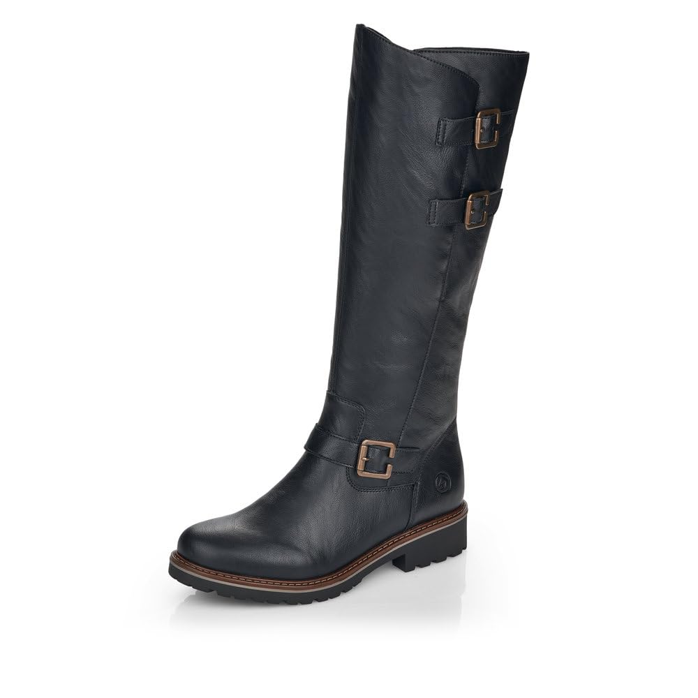 Remonte Women's R6590 Knee High Boot, Schwarz / 01, 7.5 UK
