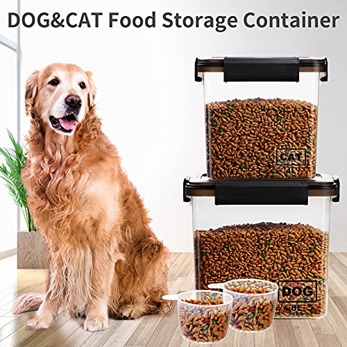 Lockcoo 2-Pack Airtight Pet Food Storage Containers with Measuring Cup,Portable Handle for Dog Treats, Cat Dry Food Bin… - Image 3