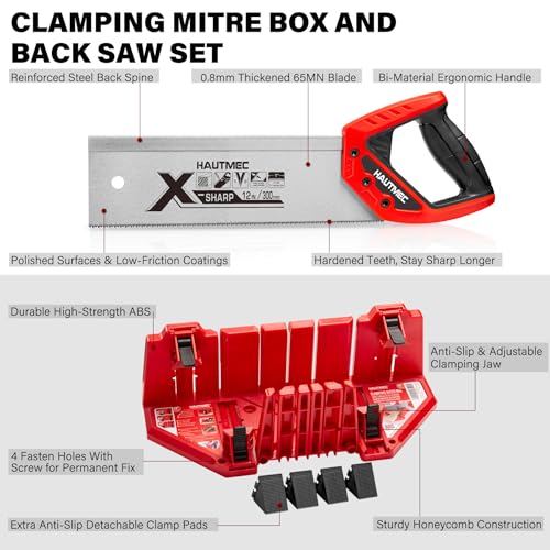 HAUTMEC Clamping Miter Box and Saw Set