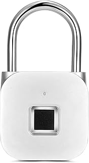 Padlock Fingerprint Padlock Fingerprint Smart Lock IP65 Waterproof Keyless Anti-Theft USB Rechargeable Security Digital Lock for Locker Gym Door Luggage Suitcase Handbags Wardrobes