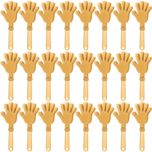 ZCYSRLQIN 24 Pcs Gold Hand Clappers 7.5 Inch Clappers Noisemakers Noise Makers Party Favors Plastic Clapper Sporting Events Cheers Ball Dance Basketball Football Noisemakers ?Gold?