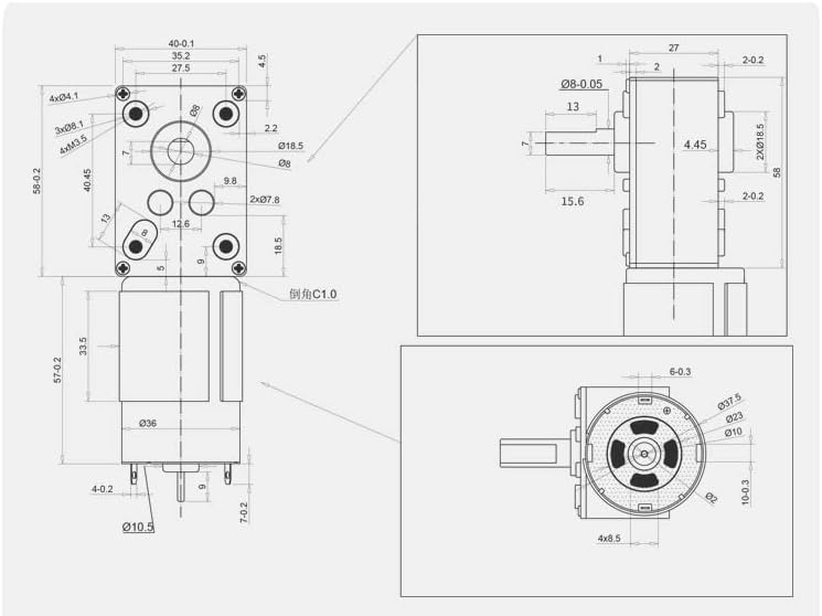 A58-555 Turbo Worm Miniature Permanent Magnet Dc Gear Motor 12v 24v 16-470rpm High Torque Dc Electric Motor Gift Bracket - Dc Motor - - (Speed(RPM): 470rpm, Voltage(V): 12V)