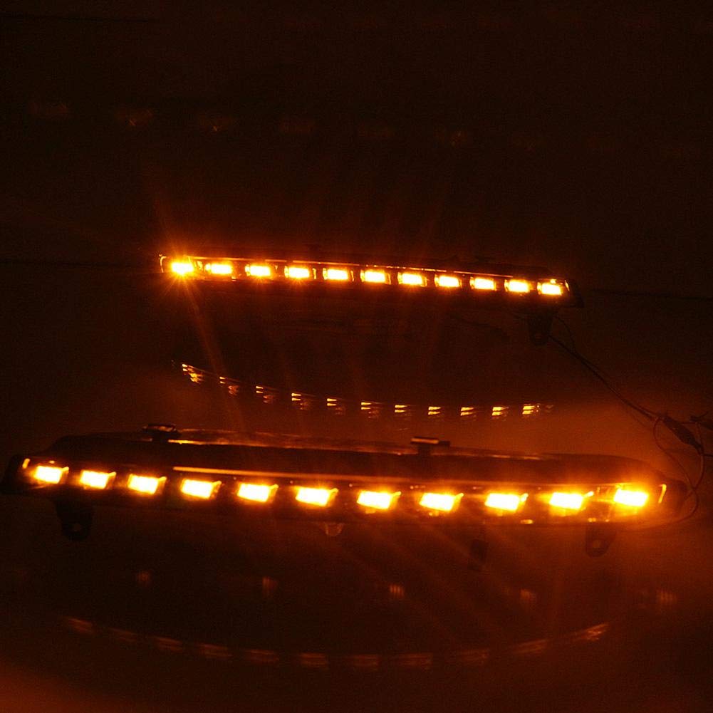 paire de feux diurnes de voiture, clignotants 2 couleurs LED DRL antibrouillard pour 06-09