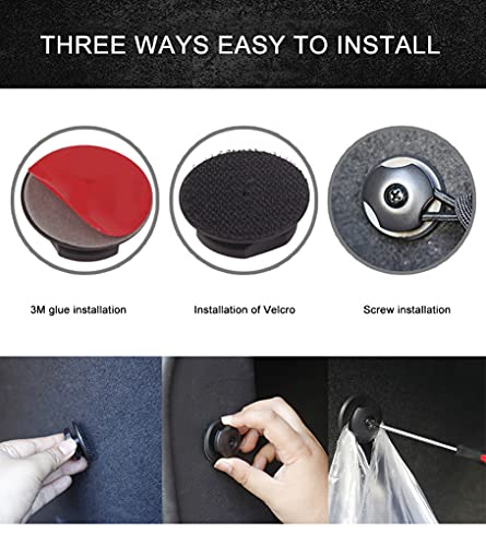 Ihreesy 4 Pieces Car Hook Mounting Points,Rear Cargo Trunk Organizer Hook Cargo Net Hardware Kit Rear Trunk Cargo Net Mounting Screw Point With Screws And Adhesive Tape #TOP3