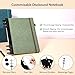 Yoment Refillable Notebooks for Work 5 Subject with Removable Dividers Tabs 240 Pages Hardcover Leather Journals for Writing Large Discbound Planner Colleged Ruled Paper for Women Men 8.58 x 11,Green