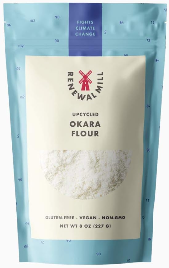 Okara Flour 8 oz, Non-GMO, Organic, Gluten-Free, 20 g of Fiber, 7 g of Protein, 3 g net carbs I Upcycled Ingredient, Perfect for Gluten-Free Baking & Keto Baking