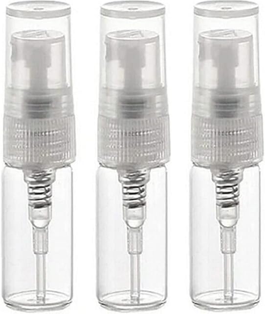 CMJ 3 x 3ml CLEAR Glass Spray Bottles Atomiser Travel Perfume Liquid Sample Atomizer UK SELLER
