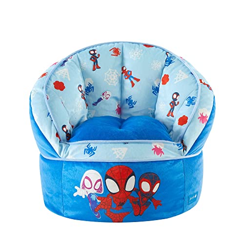 Idea Nuova Marvel Spidey And His Amazing Friends Blue Round Bean Bag Chair For Kids, Ages 3+ #TOP1