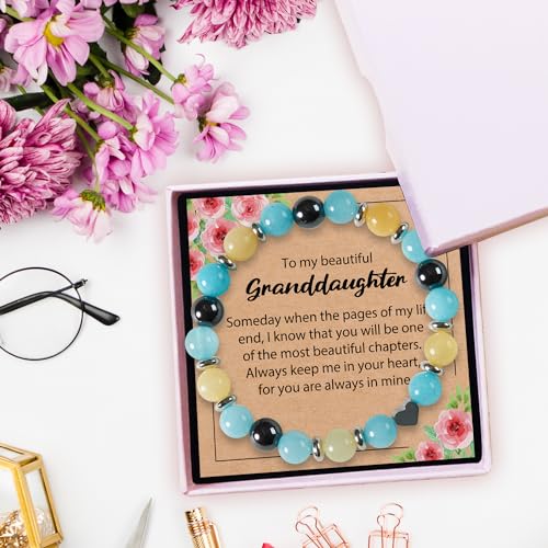 Image of Natural Stone Bracelets Gifts Heart Charm Bracelet Gifts Bracelets Gifts With Warm Message Card Bracelet