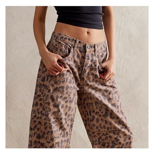 Women's Casual Loose Jeans Street Retro Mid Waist Casual Pants Fashionable Pants3