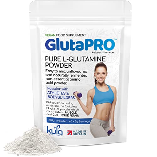 GlutaPRO - Pure L Glutamine Powder - Unflavoured and Naturally Fermented - Non Essential Amino Acid for Muscle Growth - Repair Leaky Gut Tissue and Support Digestive Health - 300g