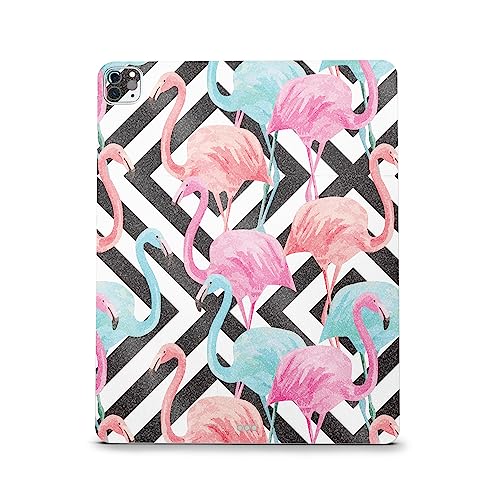 Image of MightySkins Carbon Fiber Skin Compatible with Apple iPad Pro 12.9 inch M2 6th Gen (2022) Full Wrap Kit - Pop Flamingo | Protective, Durable Textured Carbon Fiber Finish | Easy to Apply | Made in The USA