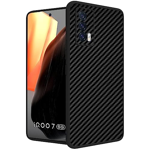 Image of RIGGEAR Sleek Case for iQOO 7 Back Cover Case (PC+TPU|Black CF)