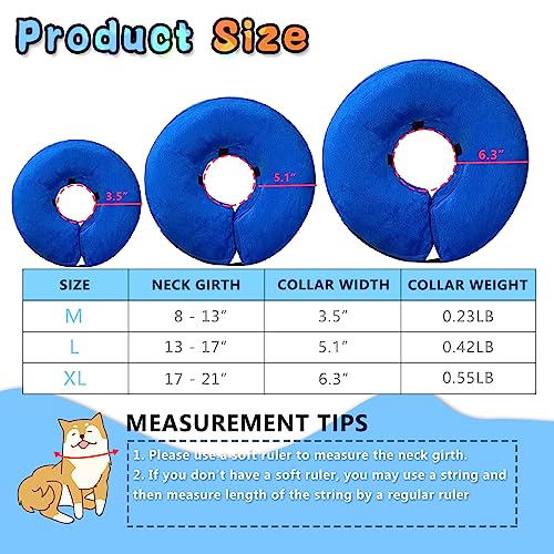 Inflatable Dog Cone Collar (L Size), Soft Blow-Up Protective Recovery Dog Collar, Pet Donut Cone Collar, Comfy Elizabethan Collar After Surgery For Medium Dog To Prevent From Biting & Scratching #TOP5