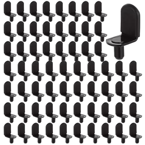 Chevilles de support d'étagère en L de 6,35 mm avec broches en métal noir pour meuble et placard