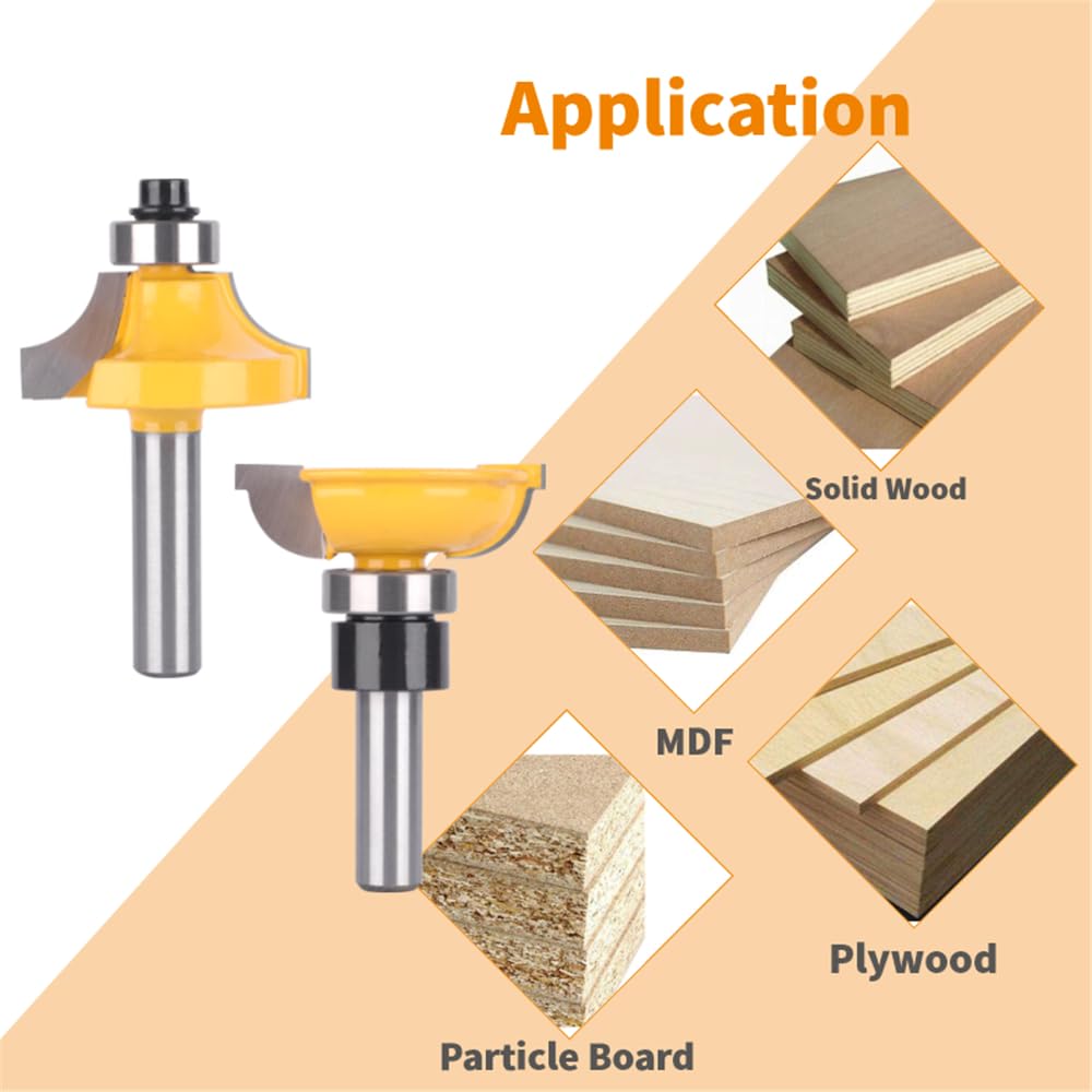 2 szt. 8mm 12mm 12.7mm klasyczny Cove Stile & zestaw szyn Router Bit frez do drewna do drewna Bit frez czołowy frezy trzpieniowe narzędzie(12.7mm shank)