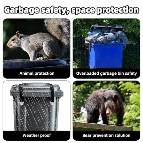 2stk Mülltonnen Gurt, Zuverlässig Anti-Tier Nylon Strapazierfähig Mülltonnenschloss für Sicheres Verschließen der Mülltonne Gegen Waschbären und Tiere
