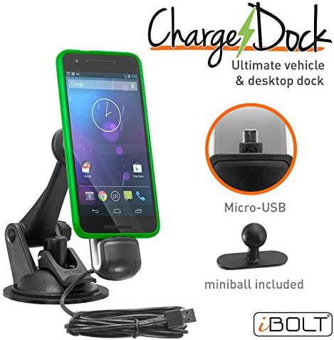 iBOLT ChargeDock microUSB Ultimate Magnetic Vehicle and Desktop Dock/Mount/Holder w/ 2 mounting Options. Works with Most Phone and case Combinations (Samsung Galaxy S7, J7, Sony Xperia X, etc.)