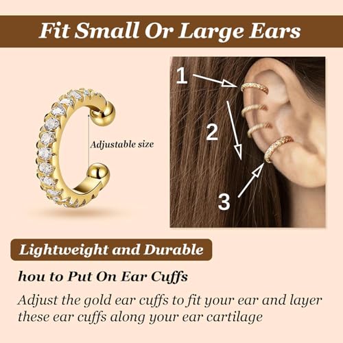 Image of Ear Cuffs Non Piercing Chunky Ear Cuff Earrings for Women Non Tarnish Clip on Cartilage Earrings Trendy Jewelry No Pierced Ears Fake Earring Set Fashion Accessories Jewelry Birthday Gifts
