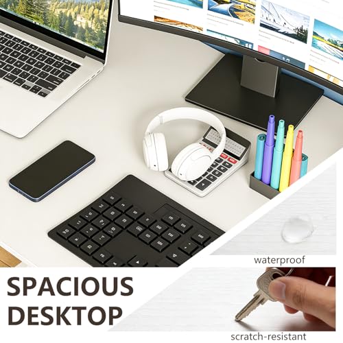 Image of BestOffice Computer Desk,Home Office Desk, Modern Simple Style for Home Office Study Writing (White, 63 Inch)