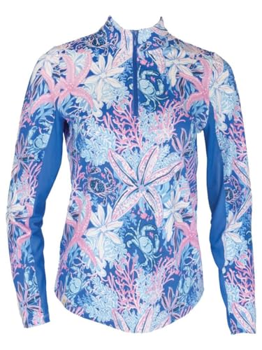 Long Sleeve Quarter Zip UPF 50 Sun Block Rash Guard Top