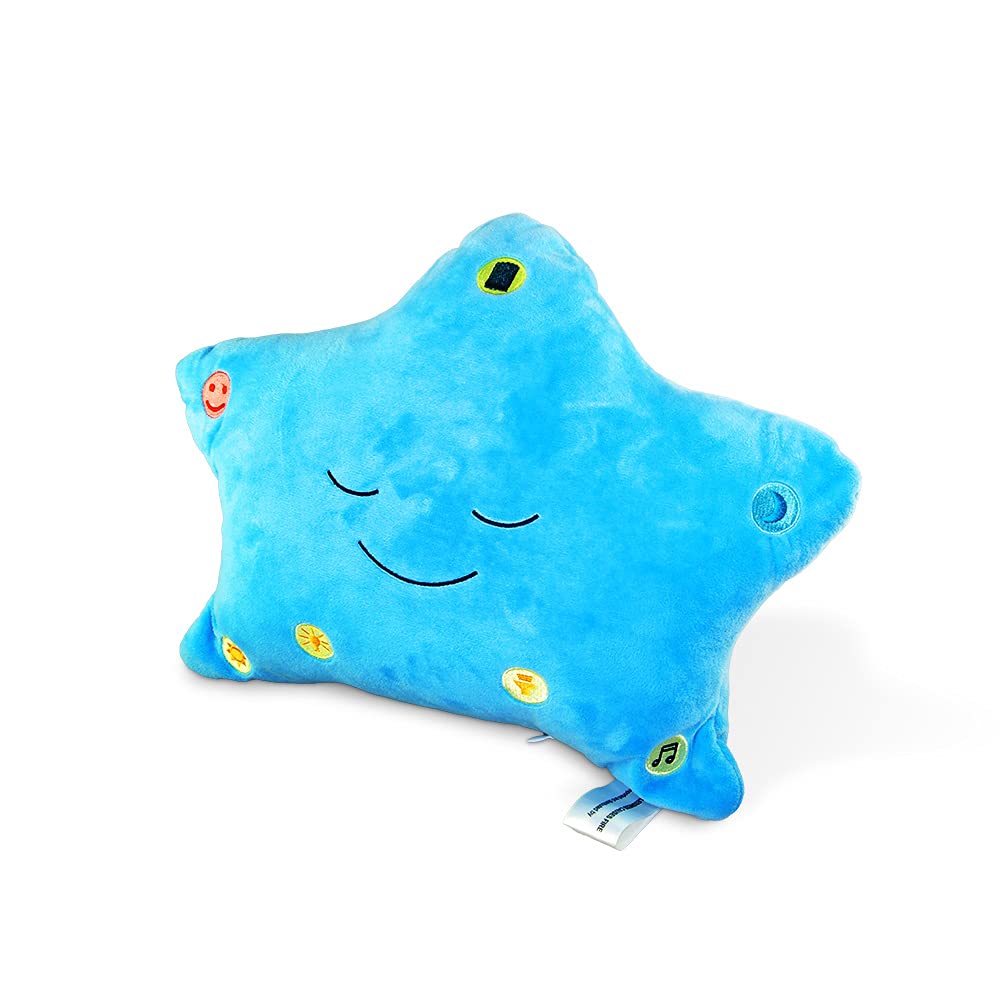 Soft Pillow Ramadan Gift for Kids Dua Surah Star Pillow Quran Pillow Warm Colors Light Star Stuffed Animals Creative Lullaby Soft Singing Pillow Plush Toys Accompany Kids (Star Blue)