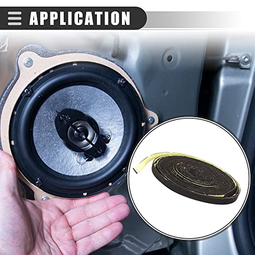 Image of Motoforti Universal Car Audio Speaker Sealing Tape, 10m 33ft Length, 1cm Width, Foam, Black