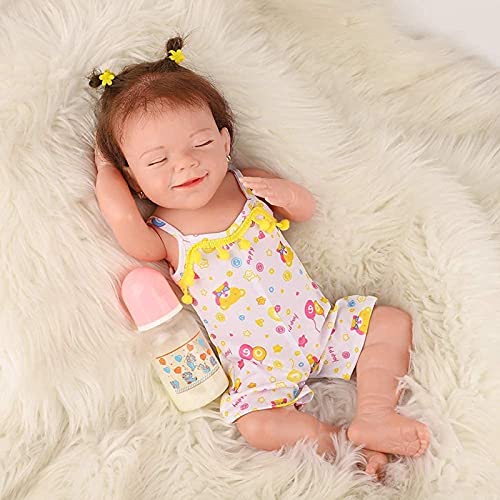 MWKL Niedliche Reborn Baby Reborn Puppe Vollsilikon Körper Wiedergeburt Puppe 20 Zoll Lebensechte Realistische… – Bild 6