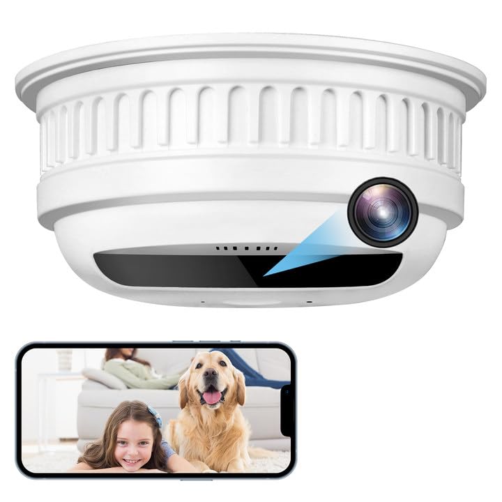 4MP Hidden Camera - Nanny Cam Detector Camera - Home Security Camera - Wireless WiFi Hidden Cameras for Home - Indoor Hidden Cameras for Pets & Babies - 360° Surveillance & Monitoring