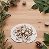 100 Pcs Unfinished Wooden Flower Wood Slice Leaf Pattern Cutouts Pieces Mini Wooden Handmade Decoration, Wood Blocks for Craft Flower, DIY Craft Supplies #4