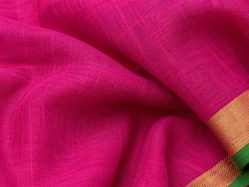 Image of HAIDER ALI AND SONS Grey Cotton Linen Saree for Women | Soft Linen Slub Blend Saree with Running Blouse Piece | Lightweight Handloom Style Saree | Office, Casual, Party & Festival Wear