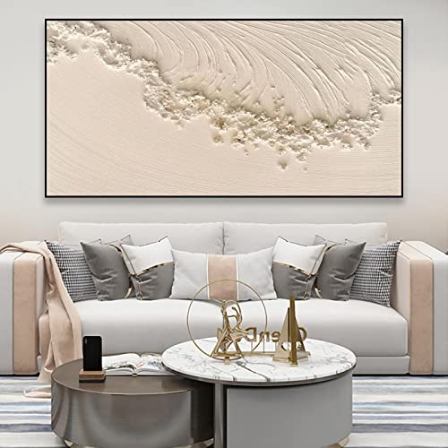 Impressions Sur Toile Peinture Minimaliste Mode Décoration Maison Vague Beige