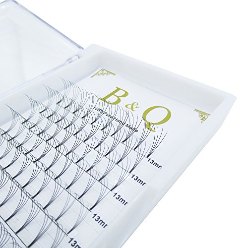 Premade Volume Fans Eyelash Extensions 4D 12 Rows/Tray Short Stem Russian Volumes Lashes Extensions Fans 0.07/0.10 mm C/D Curl 9-14mm Individual Cluster Eyelash Extensions