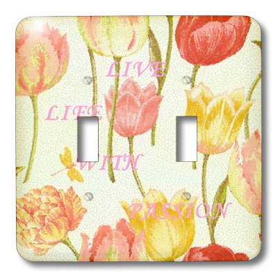 Tulipanes de mosaico 3dRose LLC lsp_100673_2 para interruptor de palanca doble decorativo