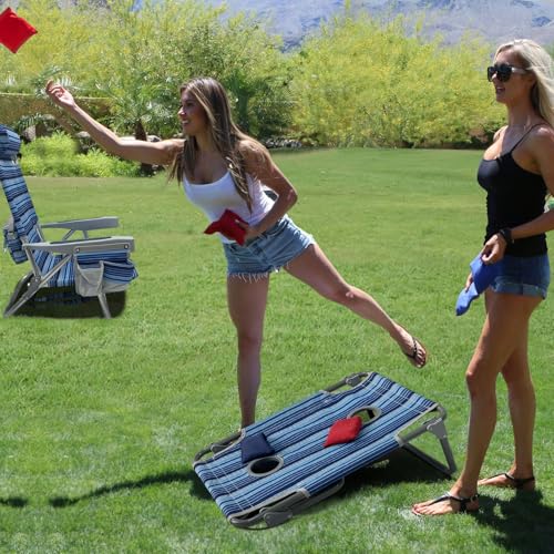 Aluminum Beach Chair with Folding Table & Insulated Cooler for Adults