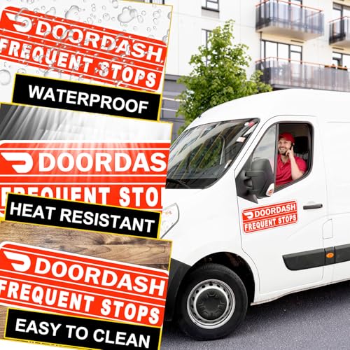 Image of 2 Pack Doordash Magnetic Sign for Car, Doordash Car Magnets Sign, Reflective Food Delivery Driver Magnet for Vehicles, Heavy duty, Truck (Red 2 Pack)
