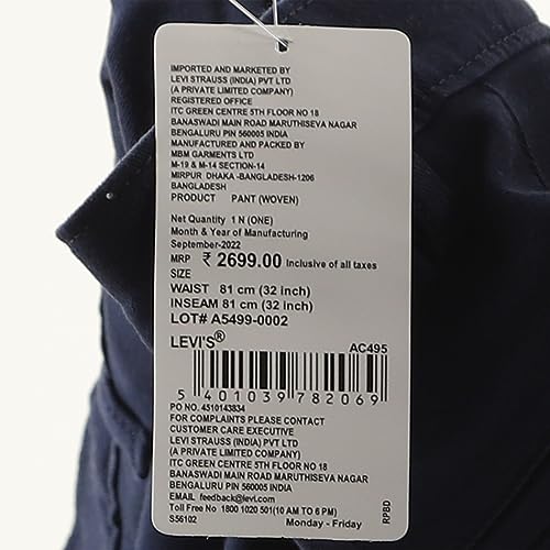 Image of Levi's Men's 512 Slim Tapered Fit Mid Rise Trousers