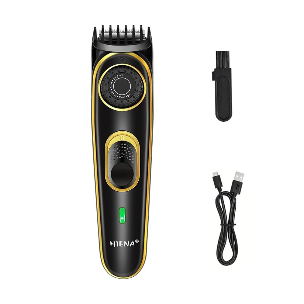 Rasierer Trimmer, USB-Lade-Haarschneidemaschine, scharfes Schneiden, verletzt die Haut nicht, Drehknopfeinstellung, kann von alten Männern und Kindern verwendet werden (HYN-233Schwarzgold)