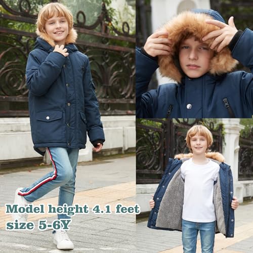 MGWDT Boy's Winter Coats Kids Puffer Jackets Thicken Warm Parka for Cold Weather | Sizes 5-14Y | 5