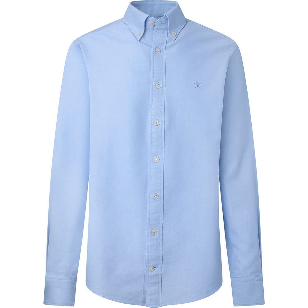 Hackett London Men's Washed Oxford Shirt, Sky, L UK