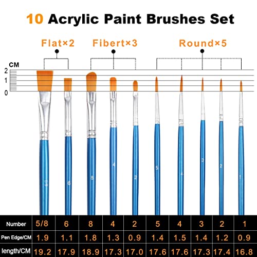 Colorful Acrylic Painting Kit - Paint Supplies Set With 24 Colors, 30 Brushes, 5 Canvases, 1 Pad, 2 Palette, 2 Sponge & 1 Wood Easel - Art Acrylic Paint Set For Beginners, Kids, Adults #TOP3